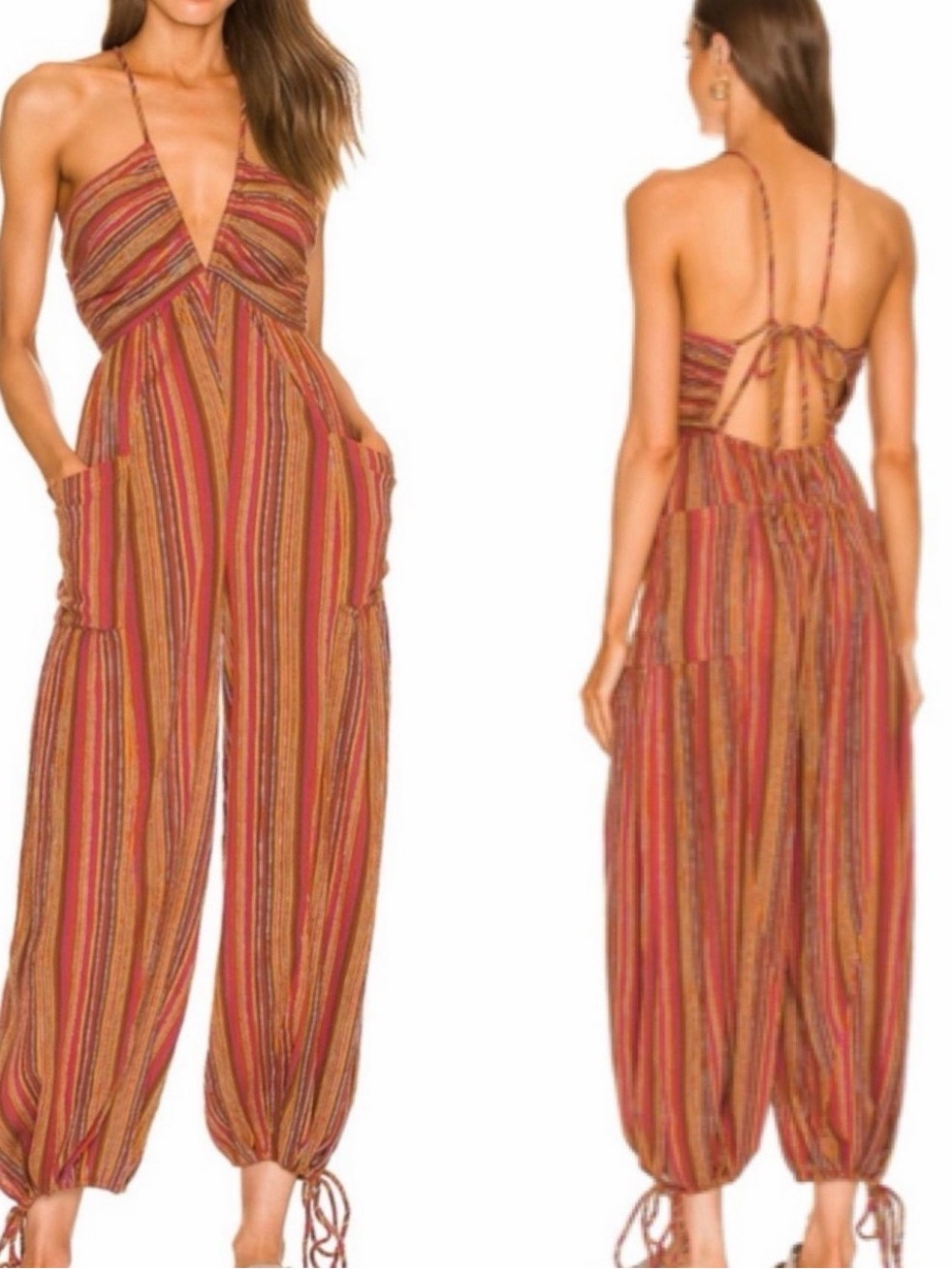 Free people Sundaze For Surfin Halter Jumpsuit